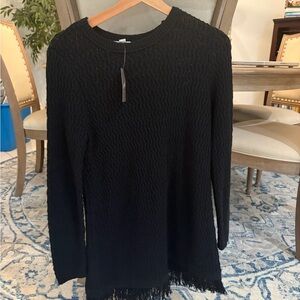J. Jill Black Textured Knit Sweater